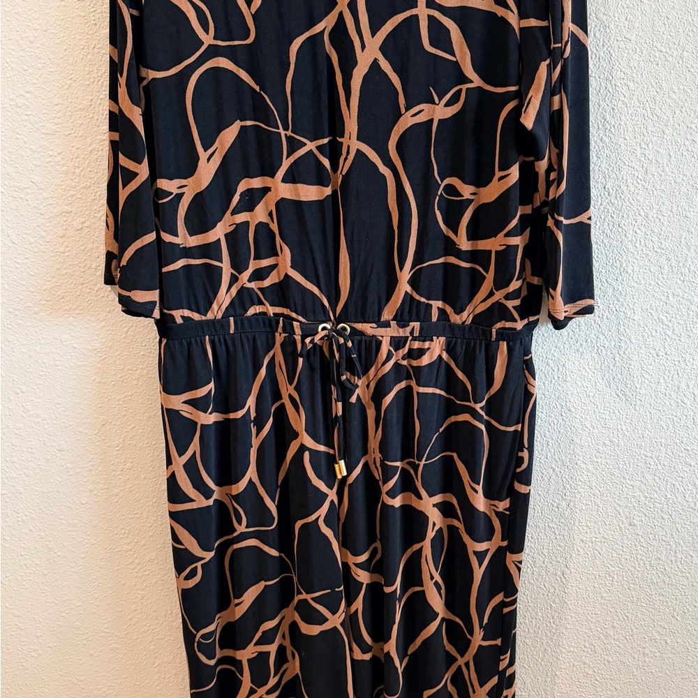 Chico’s Travelers - Women’s Jumpsuit- Black and Brown Pattern